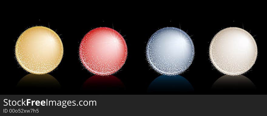 Vector Christmas balls in various colors