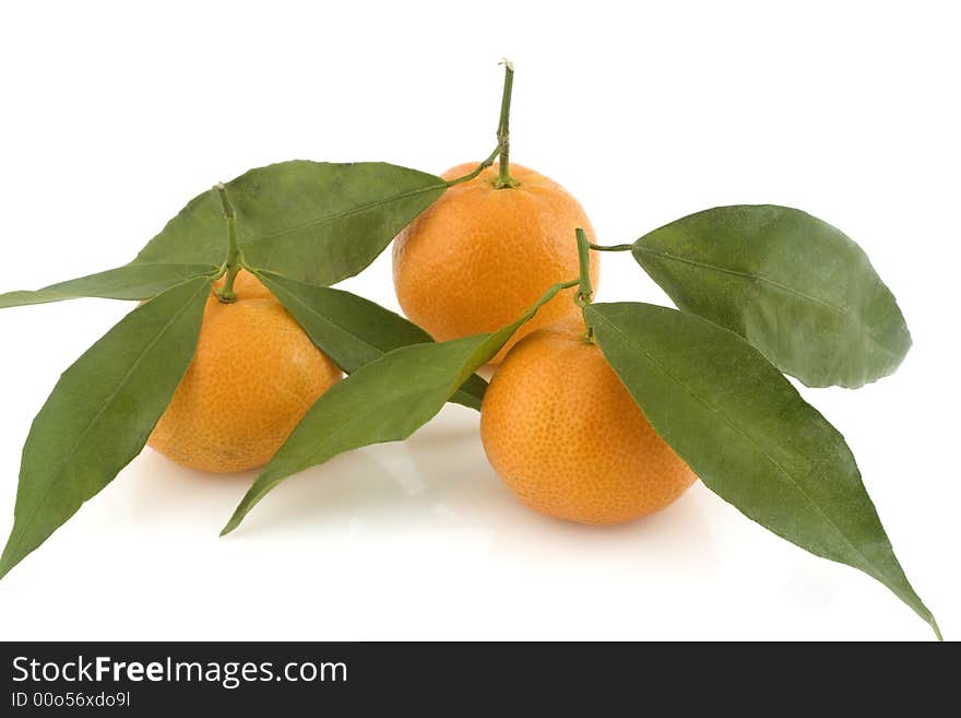 Mandarines isolated on white background