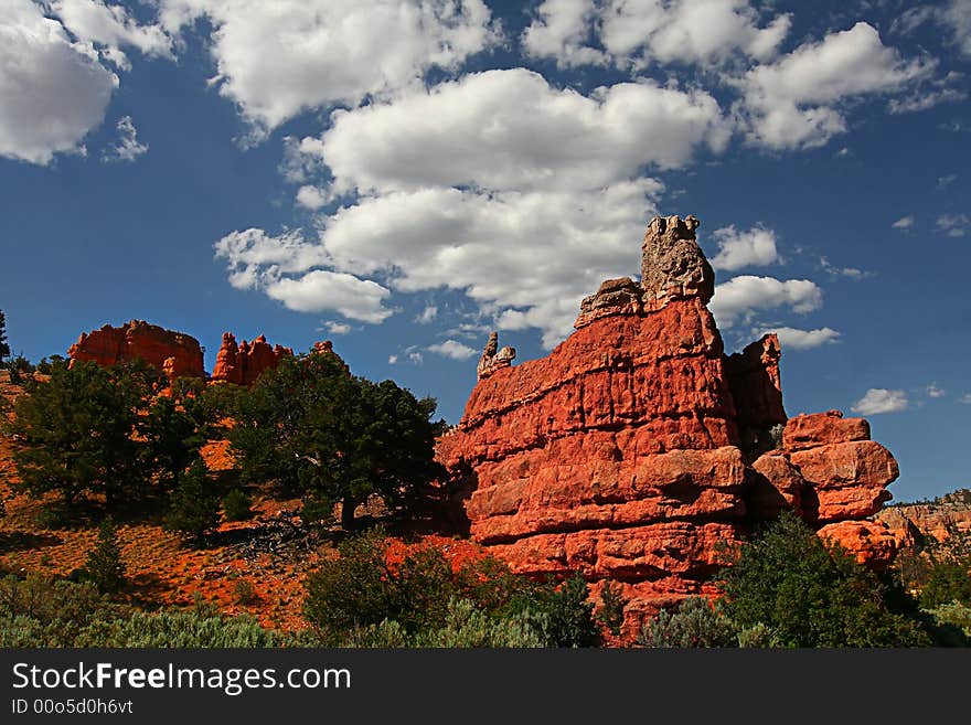 View of the rock formations in Bryce Canyon National Park. View of the rock formations in Bryce Canyon National Park