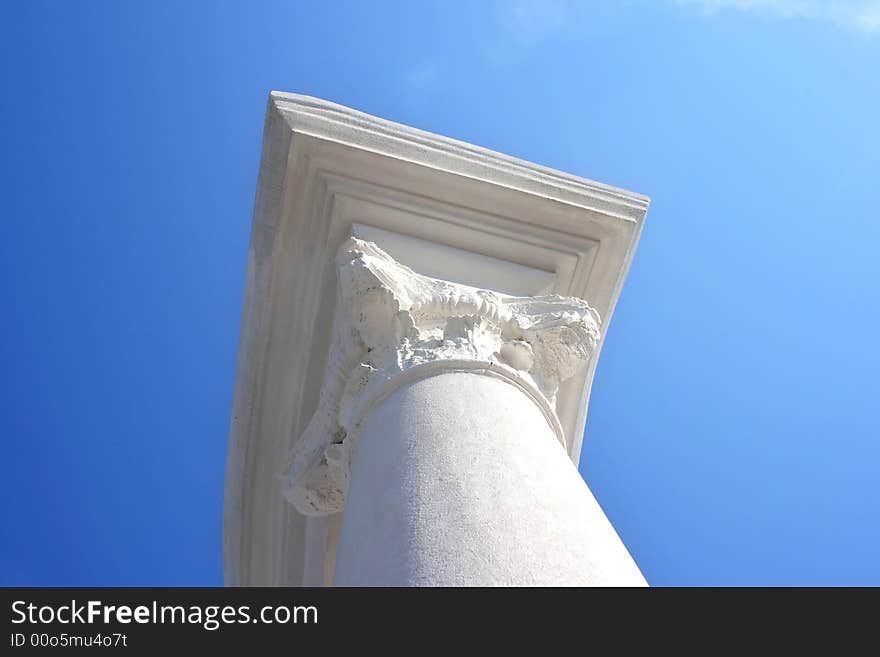 White column and blue sky