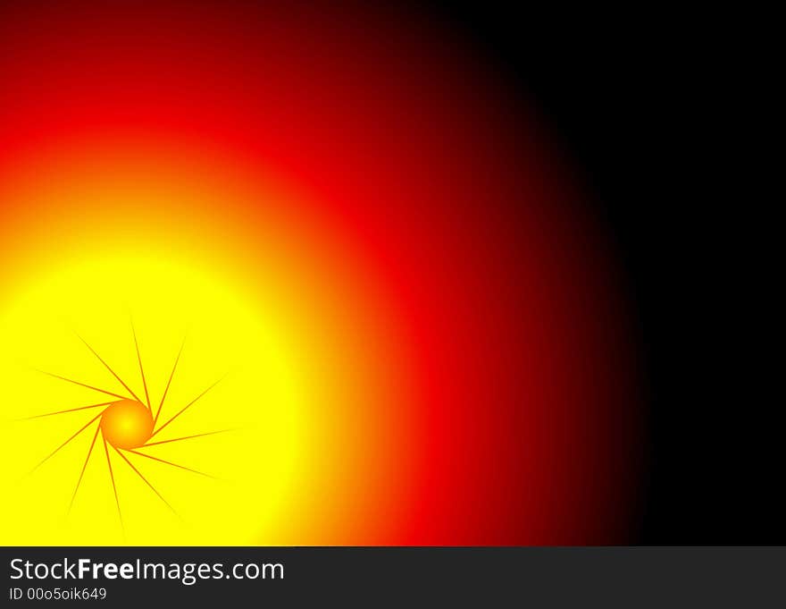 Red and yellow abstract fireball illustration. Red and yellow abstract fireball illustration