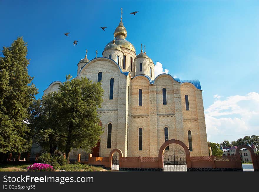 The largest in Ukraine Orthodox St. Archangel Michael's Cathedral situated in Cherkassy city. The largest in Ukraine Orthodox St. Archangel Michael's Cathedral situated in Cherkassy city.