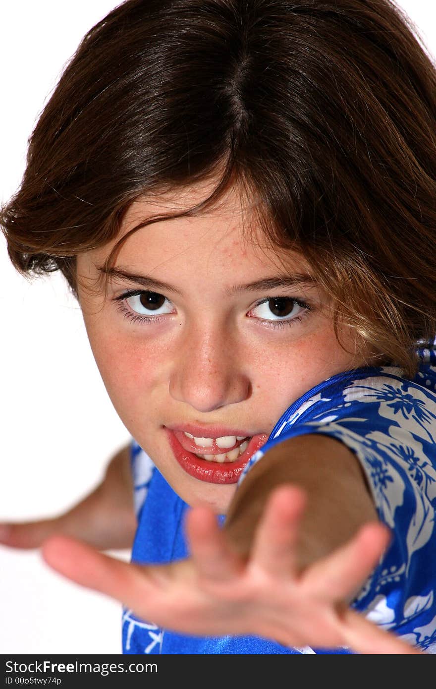 Portrait of young girl exercising. Portrait of young girl exercising