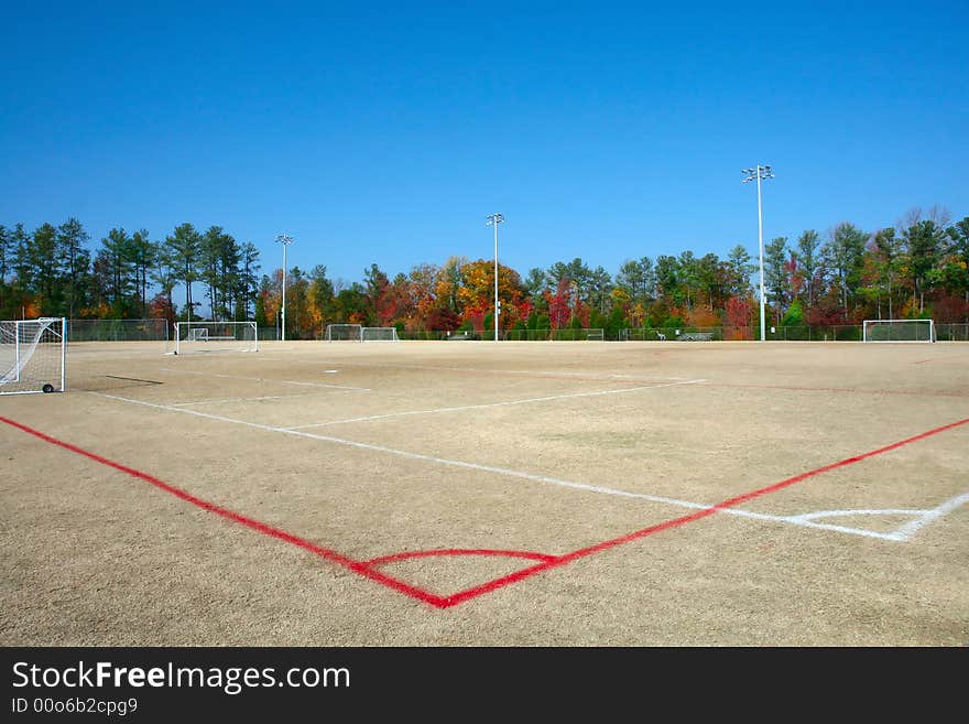 Soccer field in a public park.