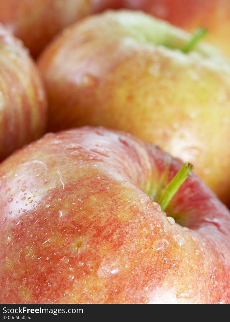 A close up macro of fresh gala apple. A close up macro of fresh gala apple