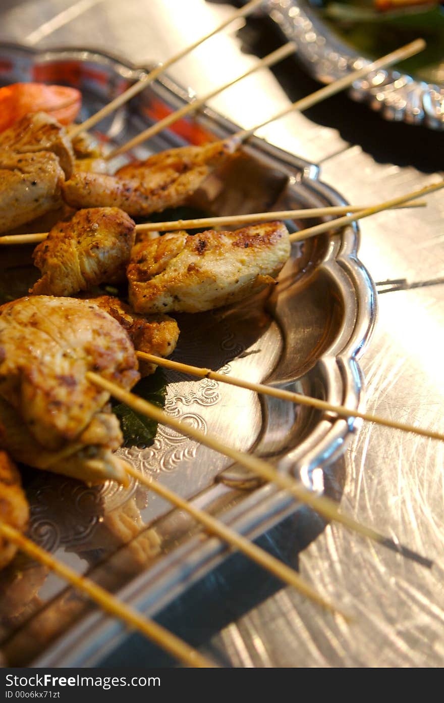 Image of grilled chicken skewers