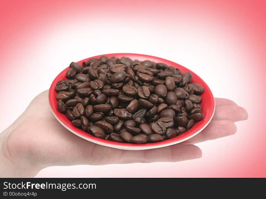 It Is A Lot Of Grains Of Coffee Lay In Hands