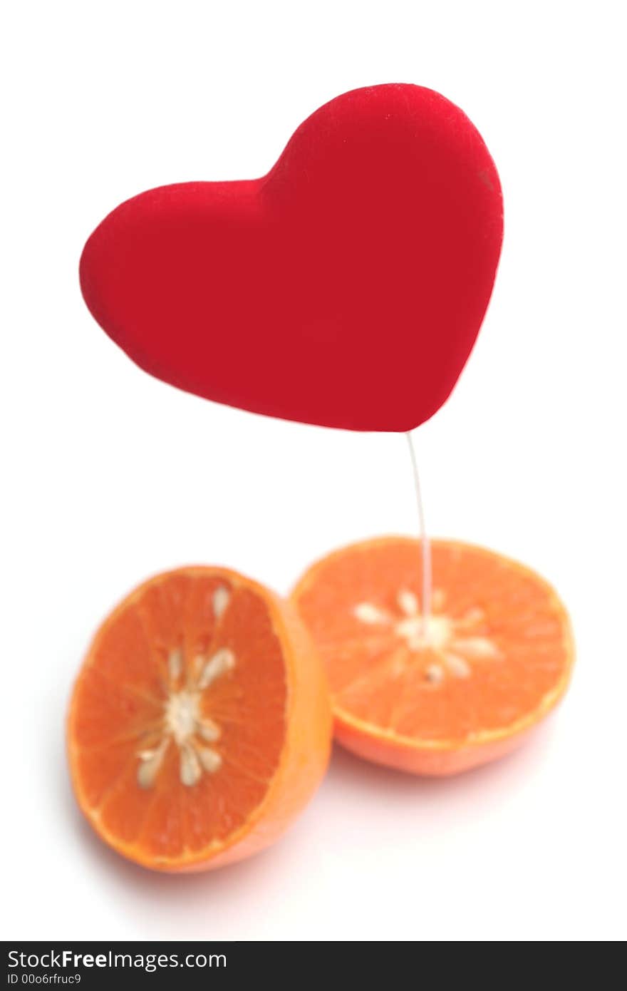 Red heart and orange