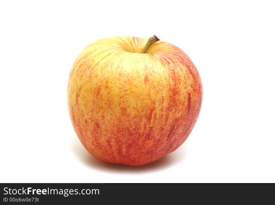 One apple on white background