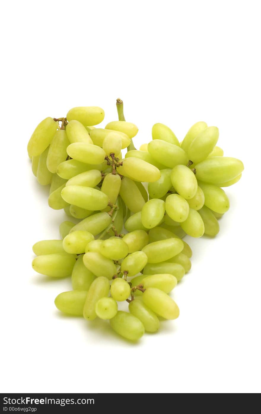 Fresh green grape on white background