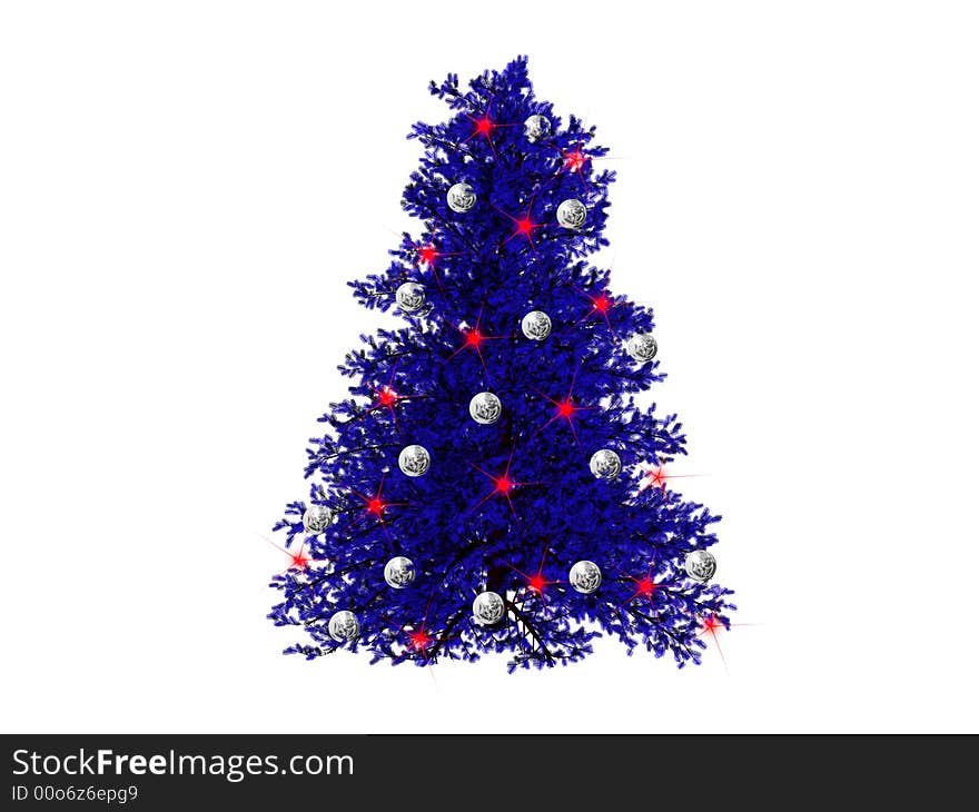 Christmas tree, created with 3d studio max and rendered.