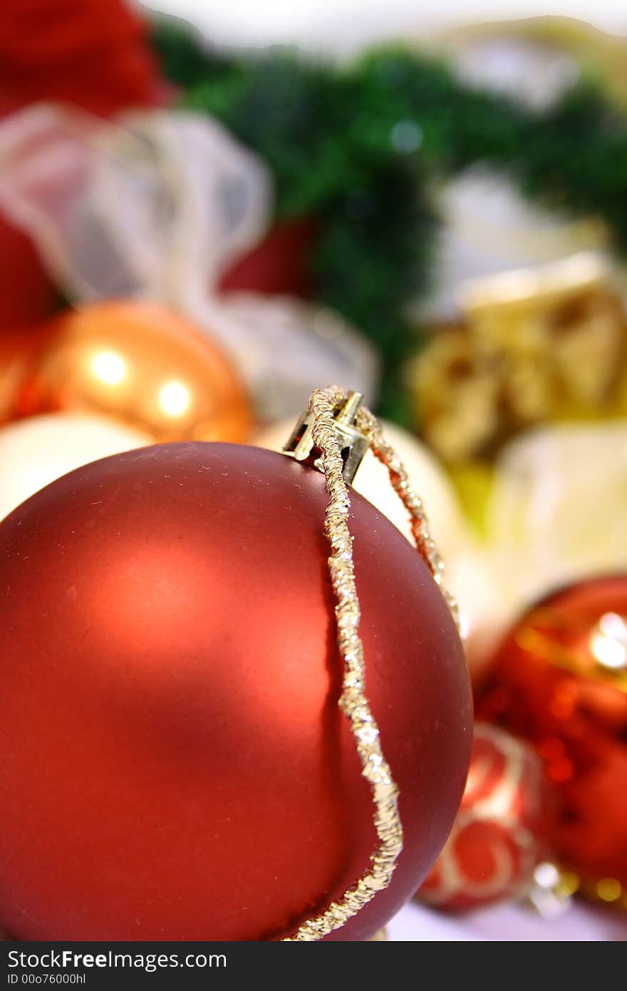 Christmas balls on a white background