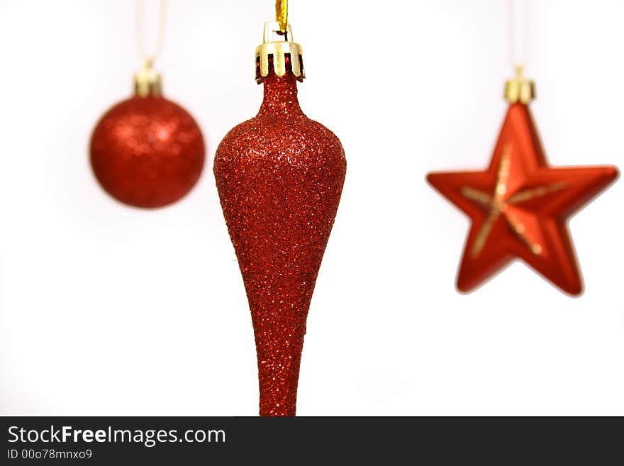 Christmas balls on a white background