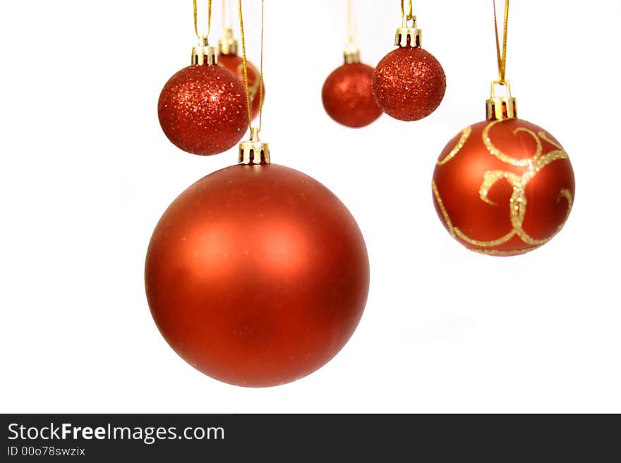 Christmas balls on a white background