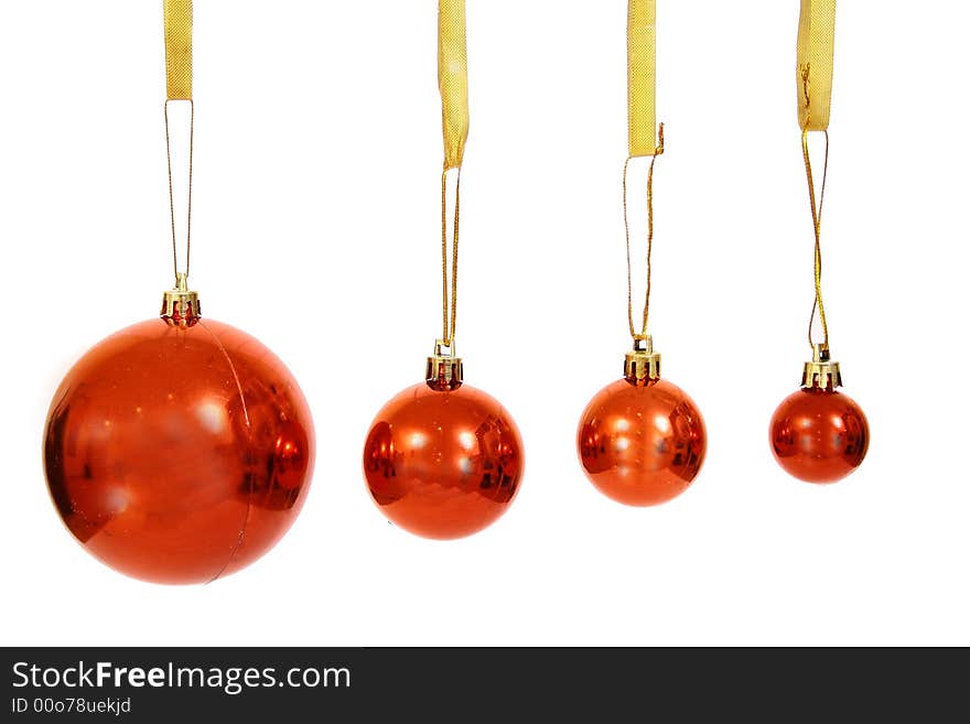 Christmas balls on a white background