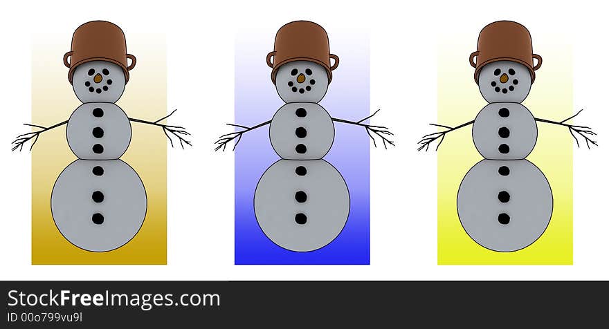 Isolated snowman set for winter/christmas design. Isolated snowman set for winter/christmas design