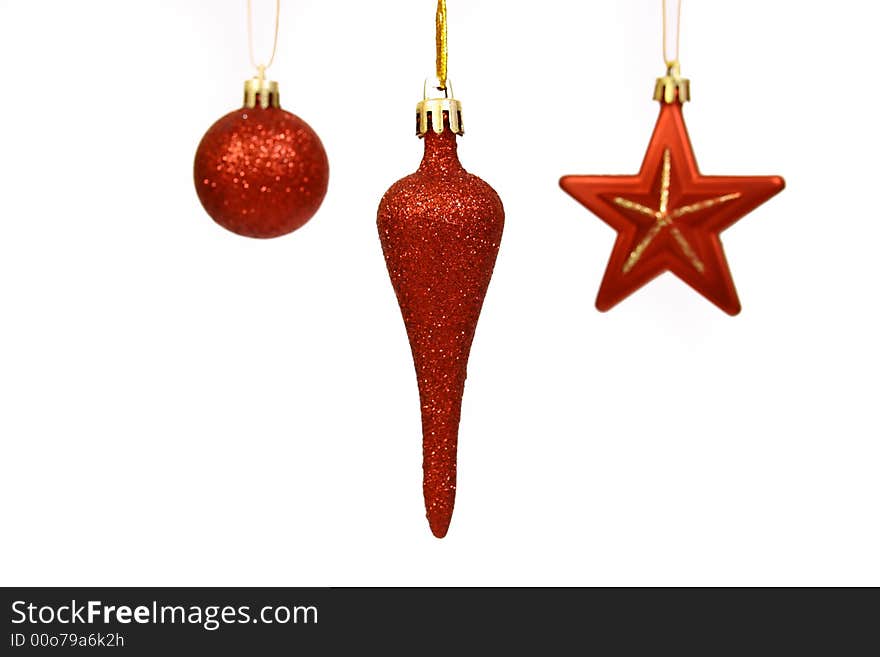 Christmas balls on a white background