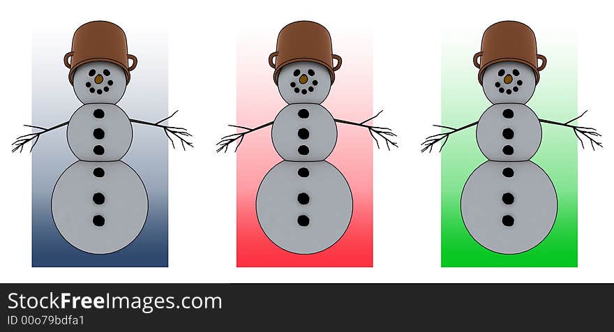 Isolated snowman set for winter/christmas design. Isolated snowman set for winter/christmas design