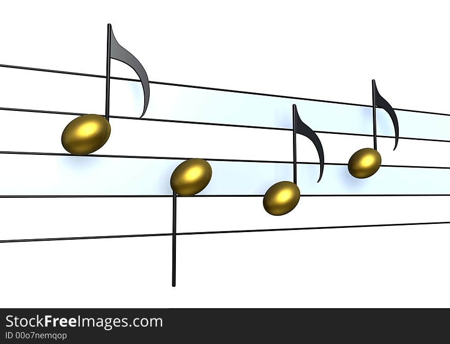 Golden Notes as symbol for music and sound