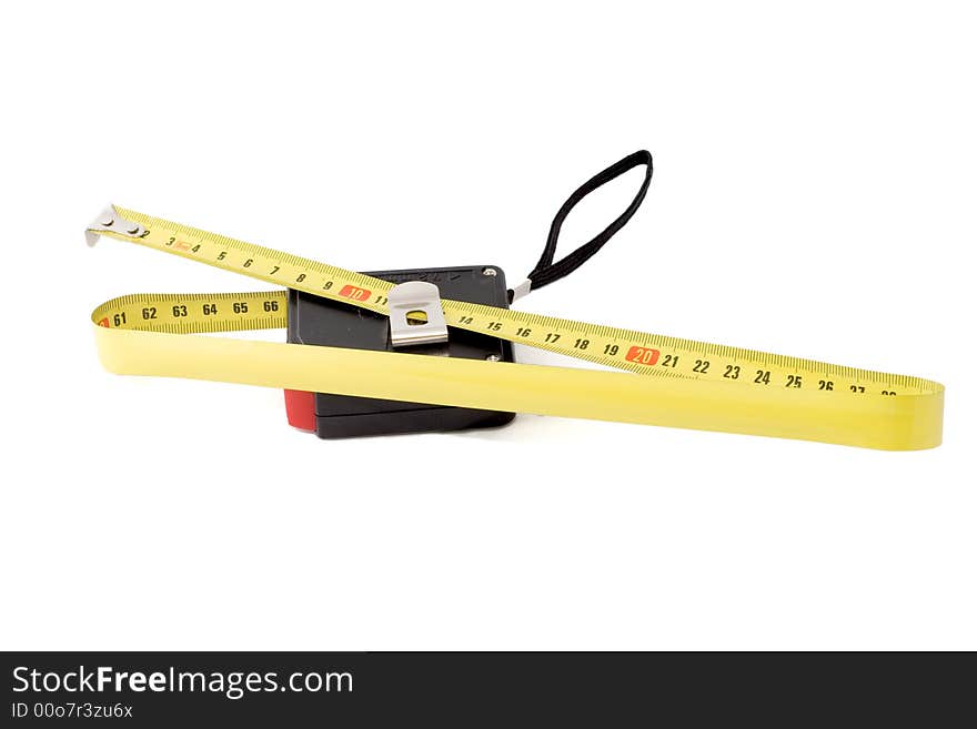 Tape measure on white background. Tape measure on white background.