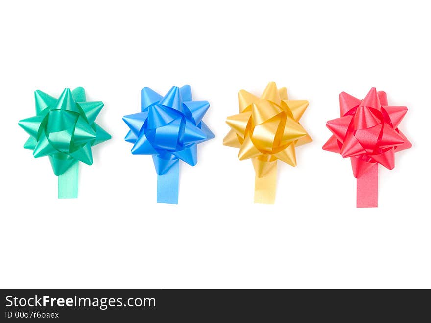 Set of colourful ribbons isolated with clipping path over white background. Set of colourful ribbons isolated with clipping path over white background