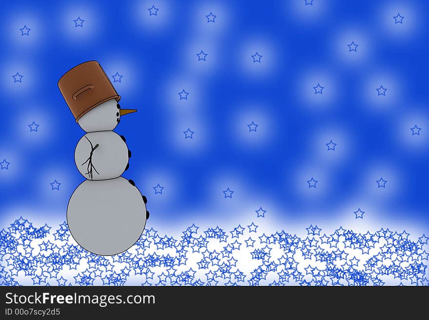 Snowman With Christmas Background