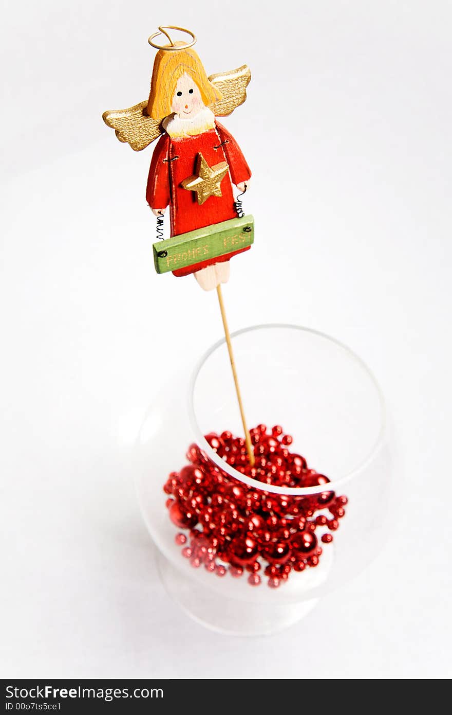 Christmas angel in a glass bowl