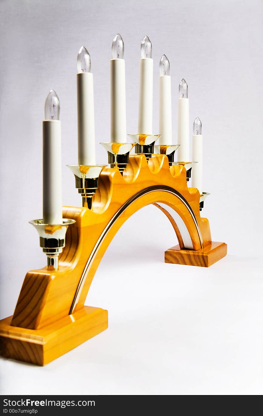 Wooden christmas candle arch with seven candles