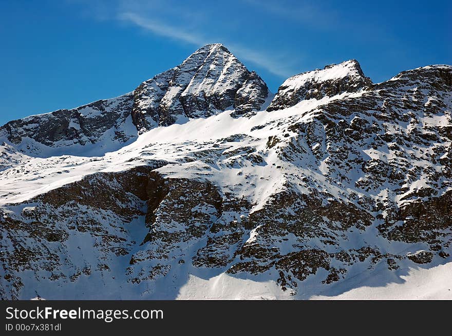 Snowed winter mountains