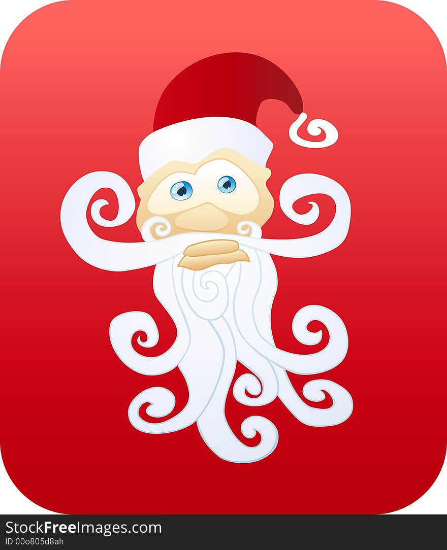 Vector illustration of santa claus head