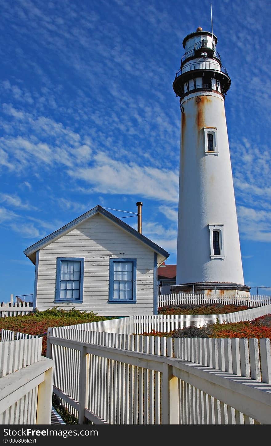 Lighthouse against a Blue Sky