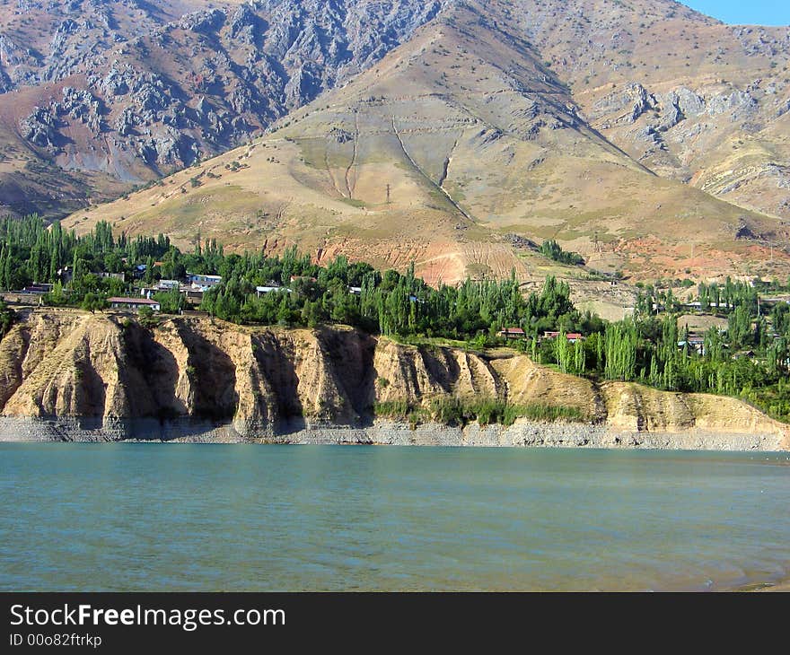 Settlement near lake