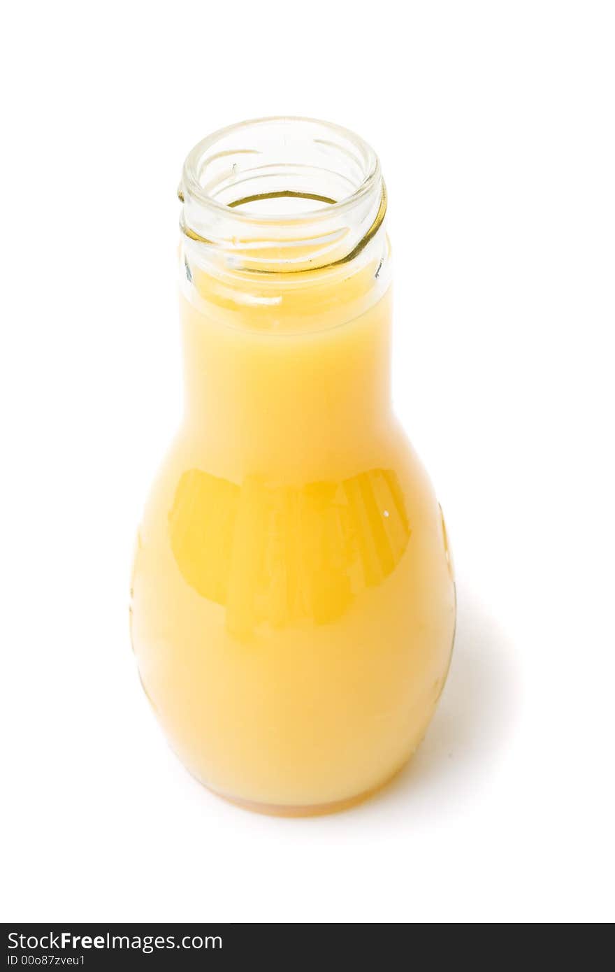 Juice in the bottle  on white background. Food image series. Juice in the bottle  on white background. Food image series