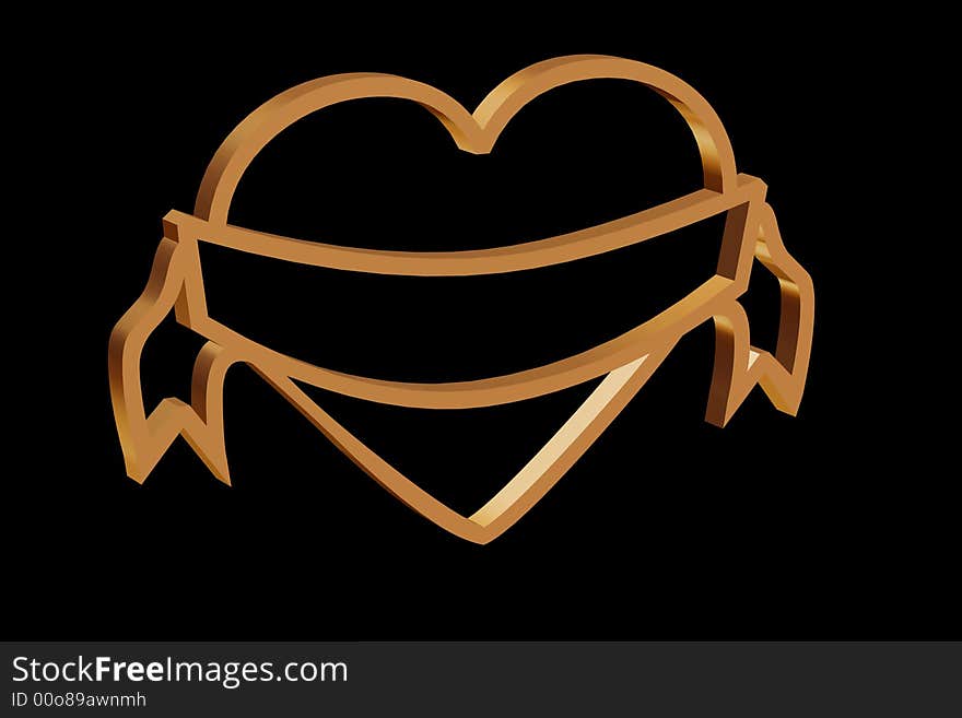 Golden Heart sign with room for your message