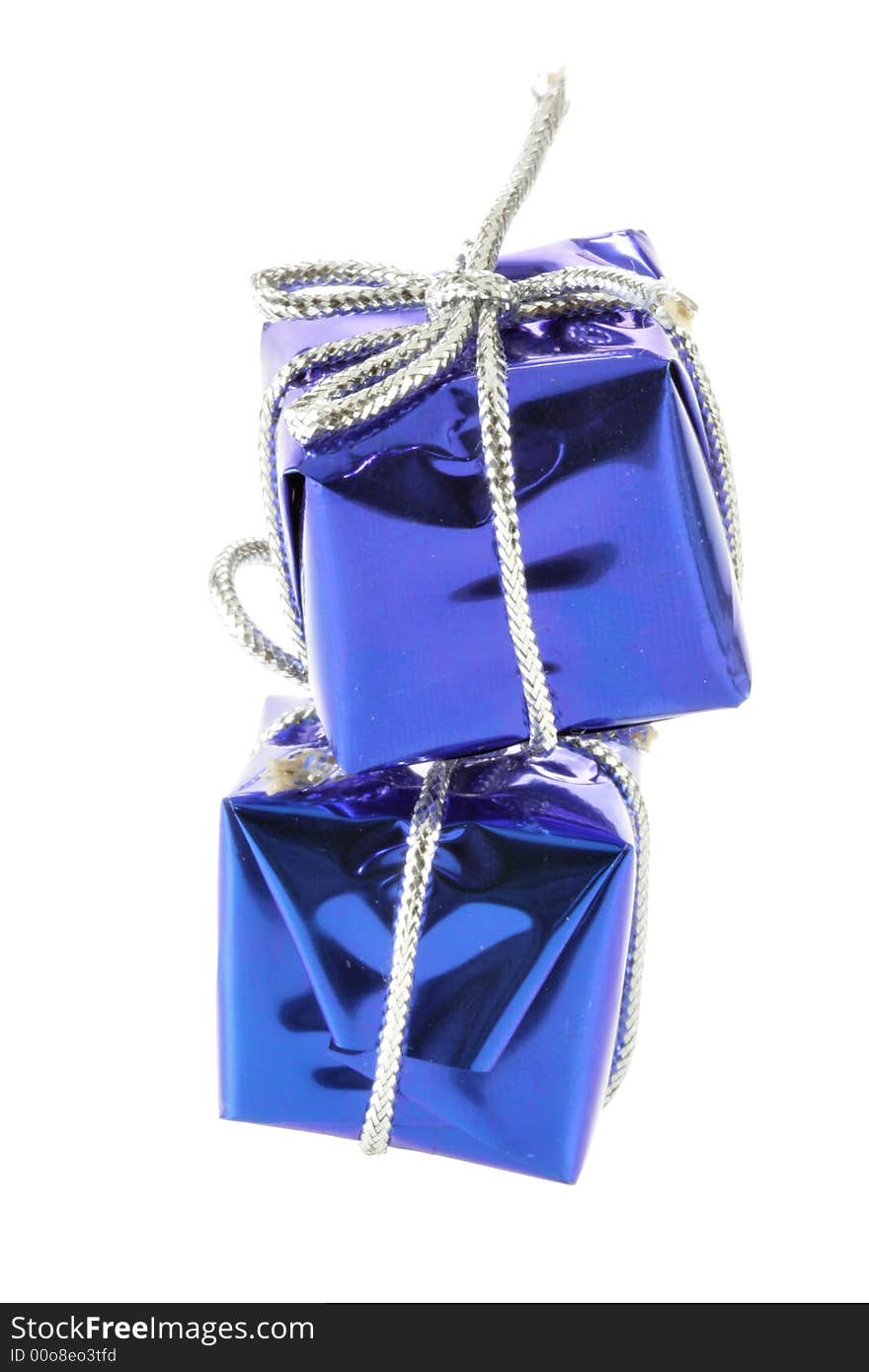 Two Blue Gift Boxes