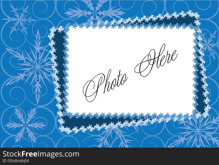 Vector winter frame with snowflake