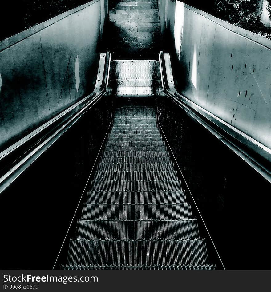 An escalator near plaça de Espanya, Barcelona. An escalator near plaça de Espanya, Barcelona