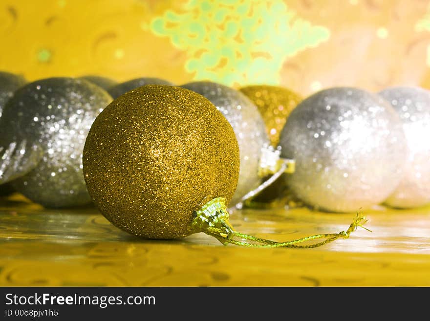 Yellow Christmas balls