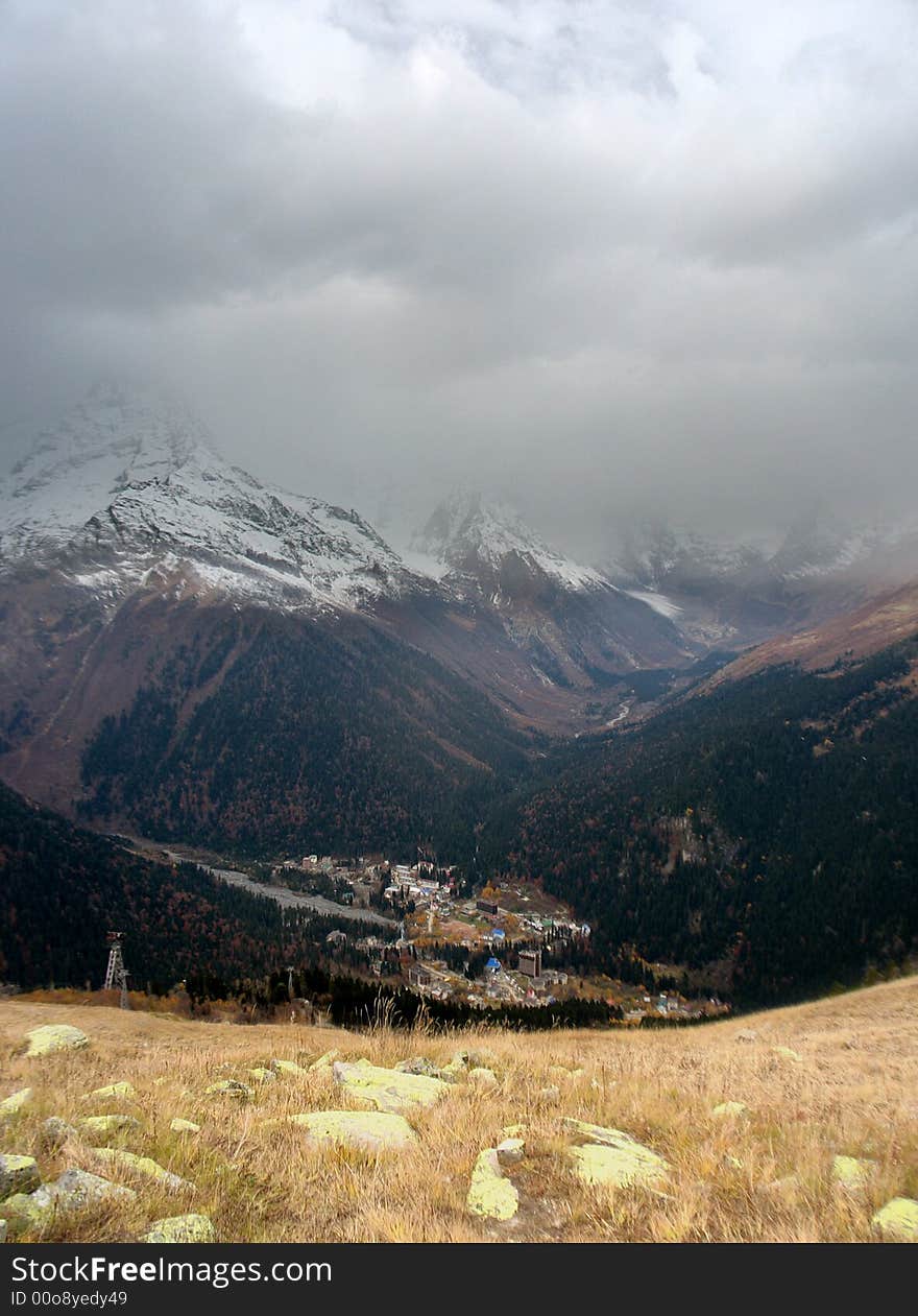 Dombai valley.
Autumn in mountains of Kavkaz