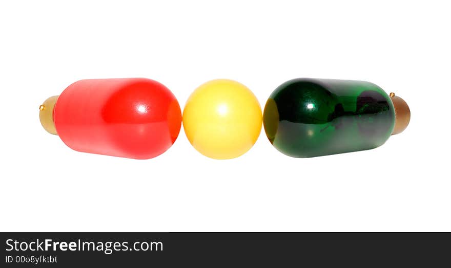 Colorful lamps isolated over a white background