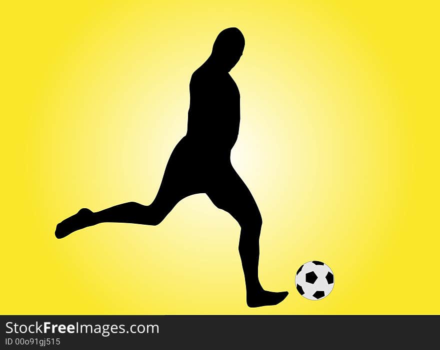 Illustration of a soccer player shooting the ball