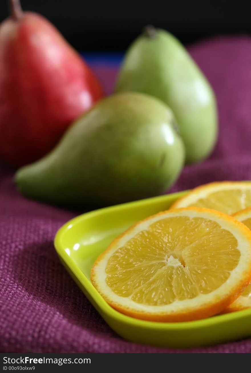 Healthy colorful fruit sliced and ready to eat