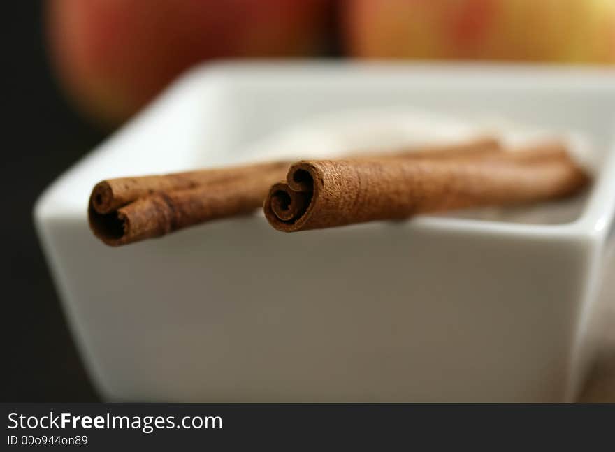 A close up of a cinnamon stick