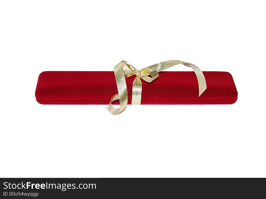 A christmas surprise. The red velvet case whith gold ribbon