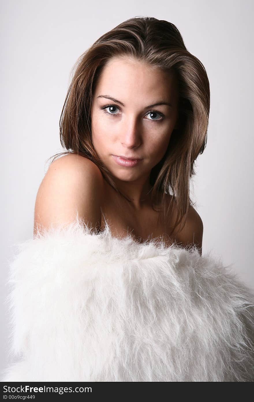 A girl in a fur