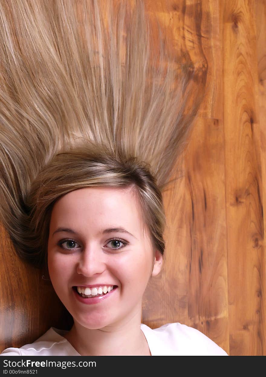 Close up of beautiful face with long hair. Close up of beautiful face with long hair