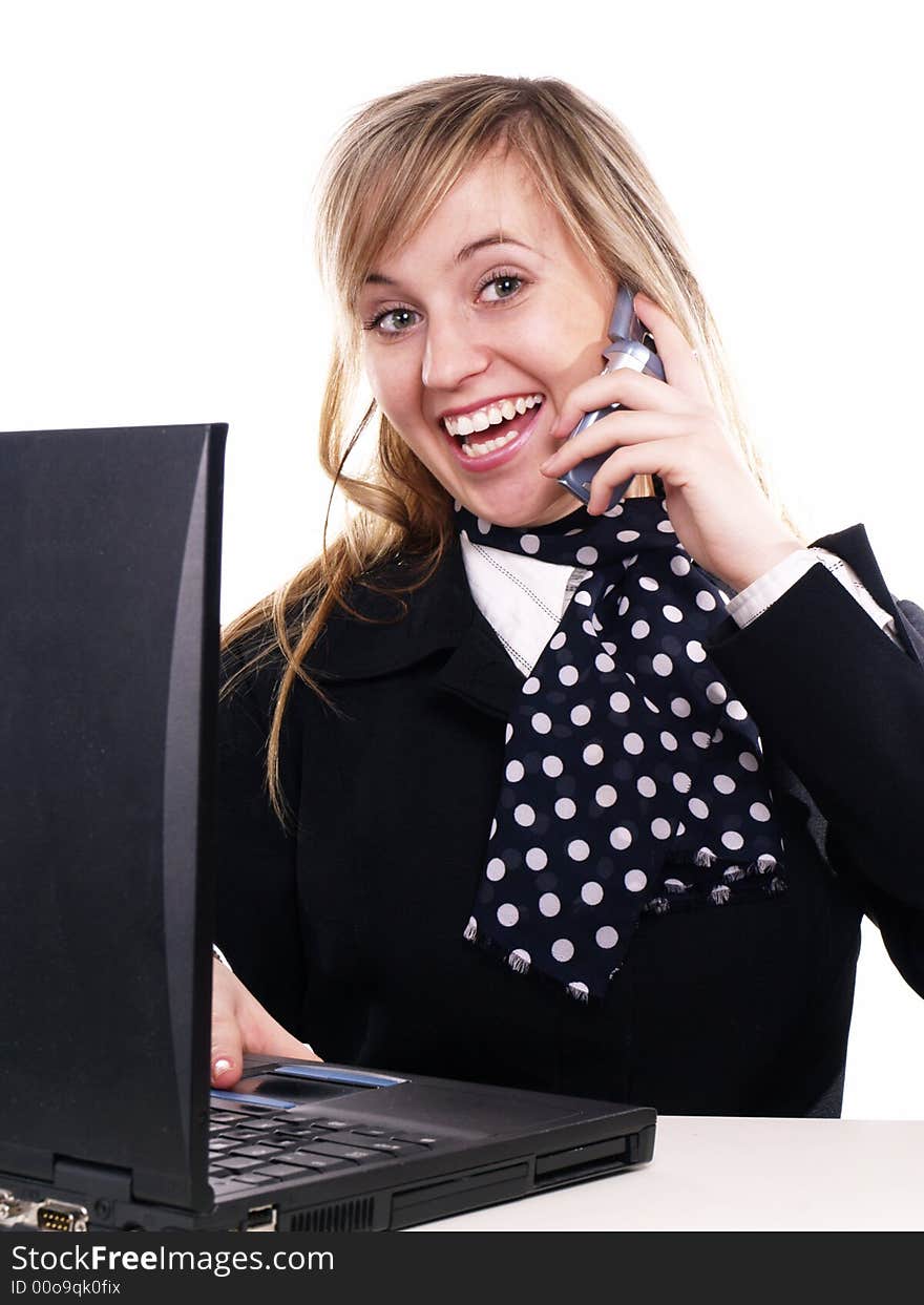 Woman working on the laptop