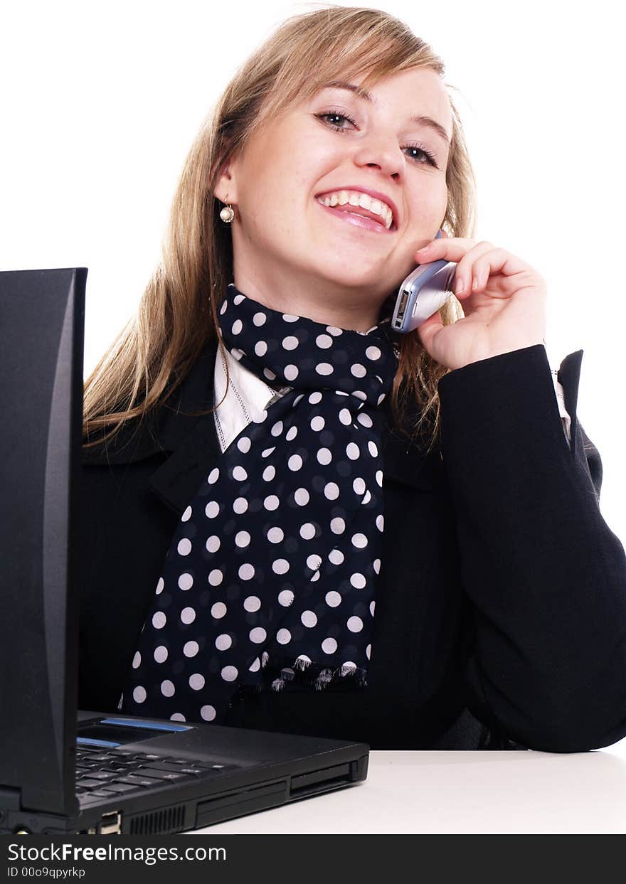 Woman working on the laptop