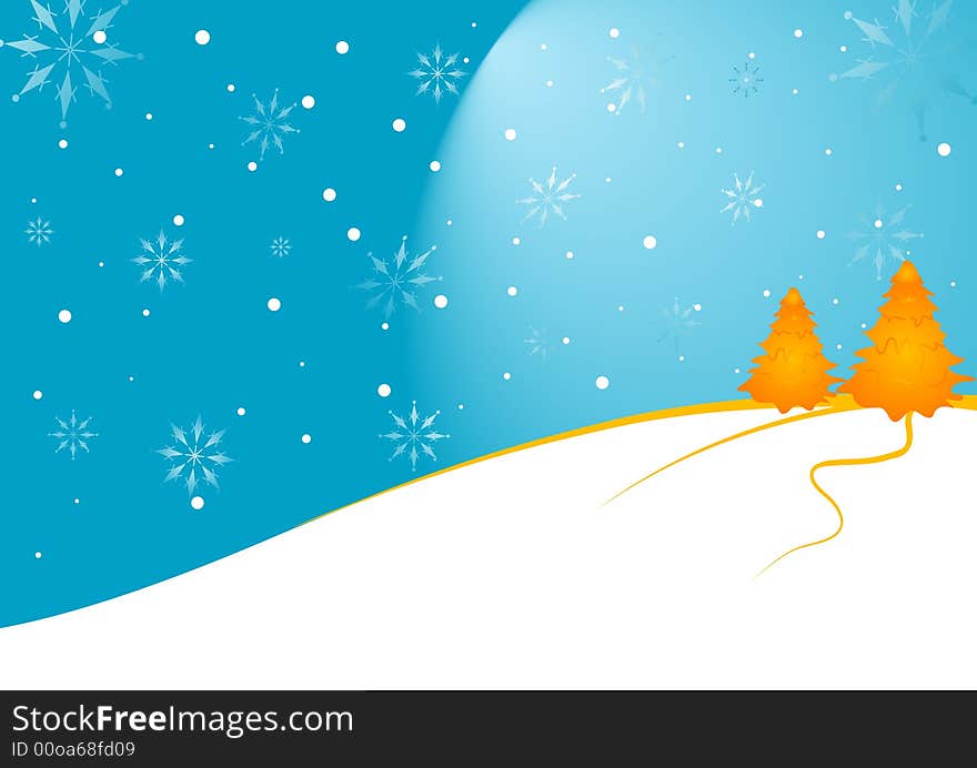 Blue abstract vector of a christmas landscape, vector illustration. Blue abstract vector of a christmas landscape, vector illustration