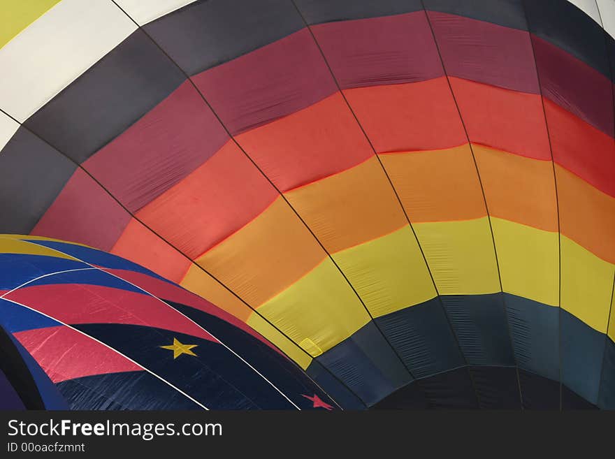 Hot Air Balloon being inflated, close up of balloon